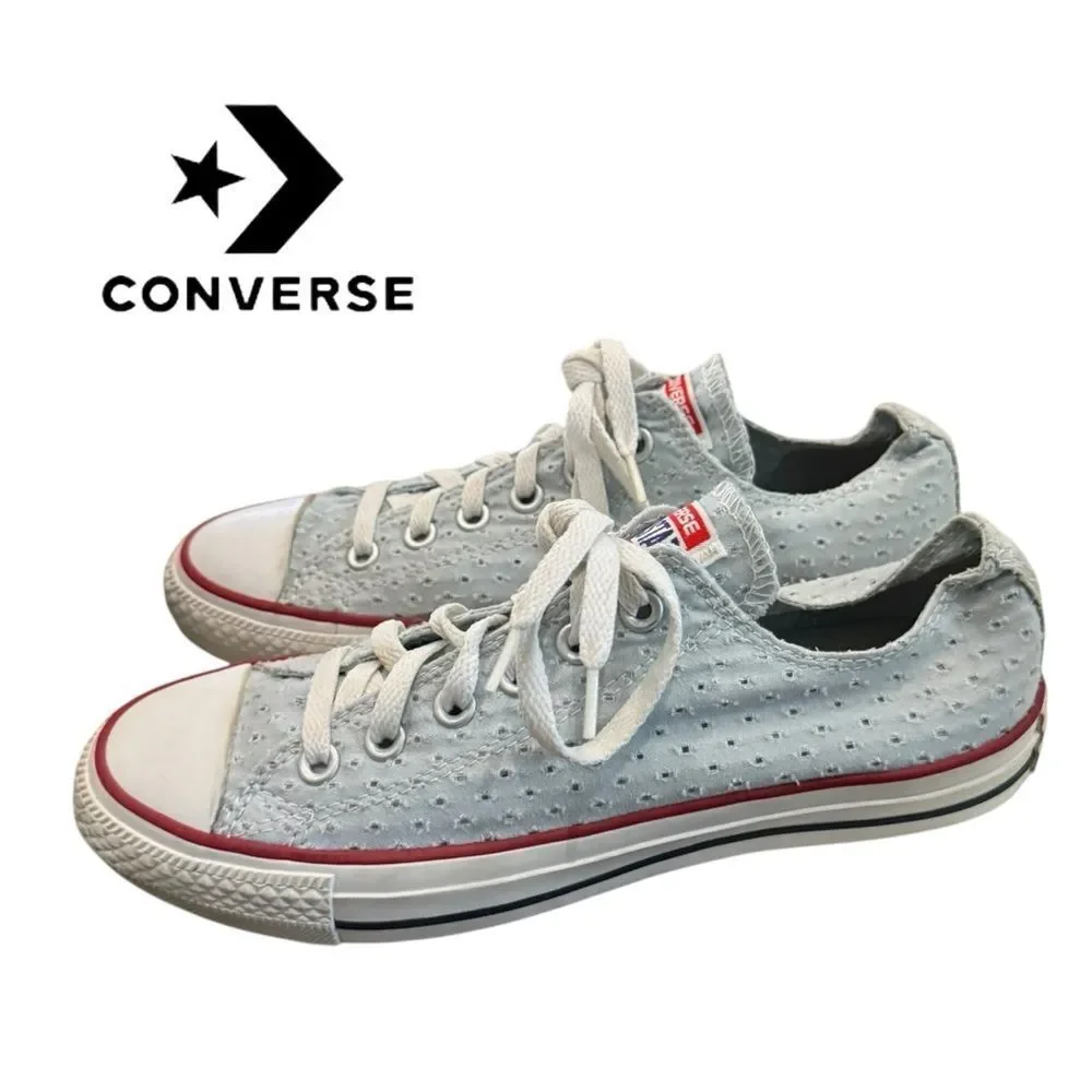 Converse Chuck Taylor Ox 'Fountain Blue' Perforated Low-Top Sneakers 8 - Picture 2 of 7